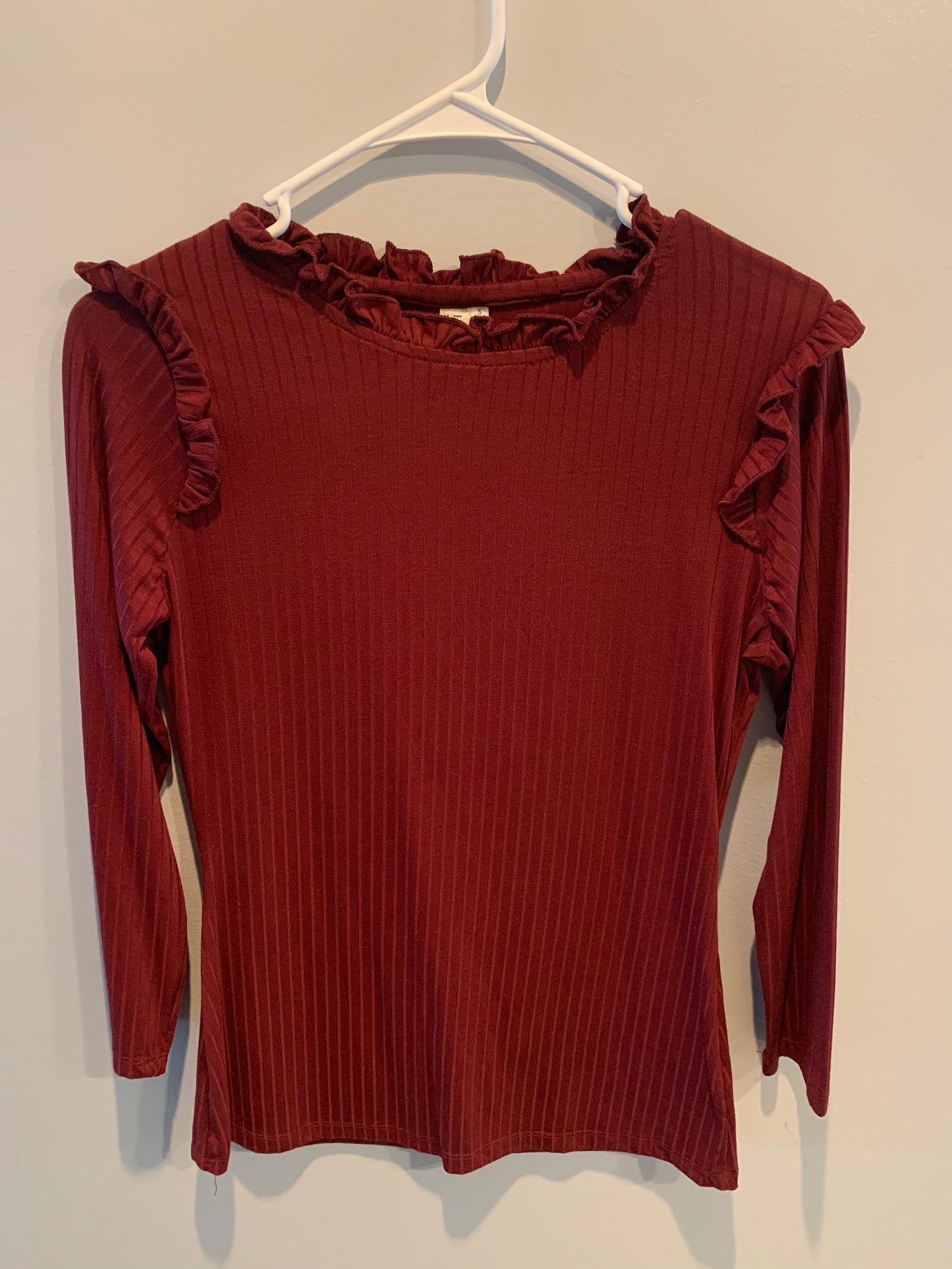 Red Ruffle Long Sleeve