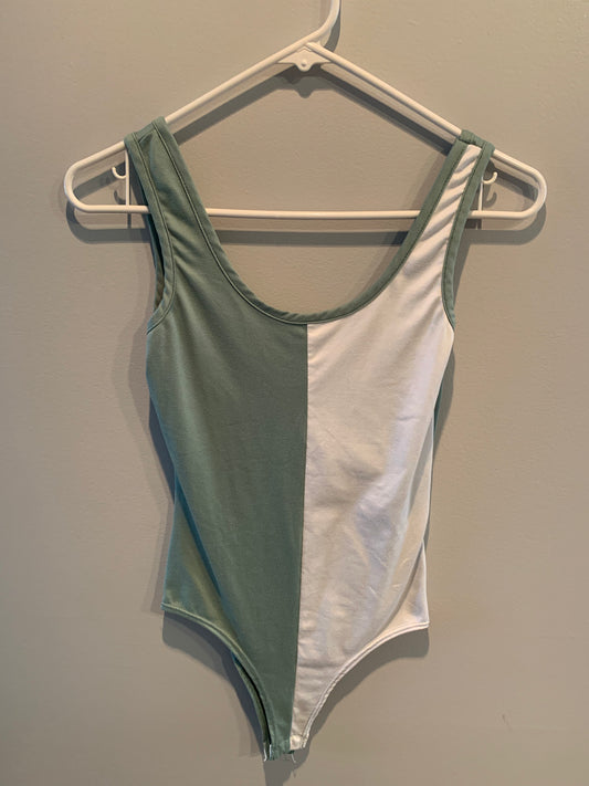 Teal And White Bodysuit