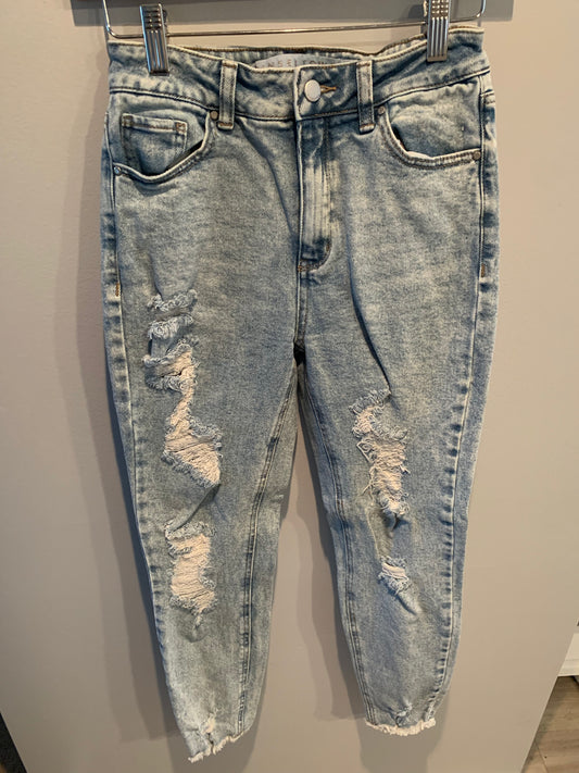 Light And Distressed Skinny Jeans