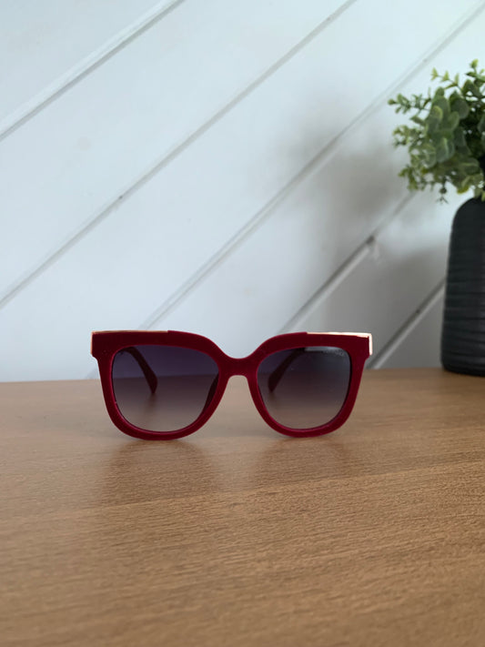 Red Velvet Square Sunglasses