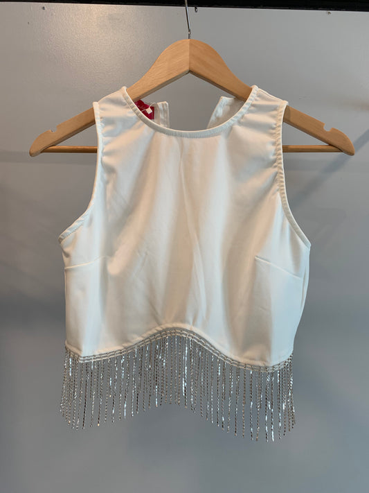 White Rhinestone Top