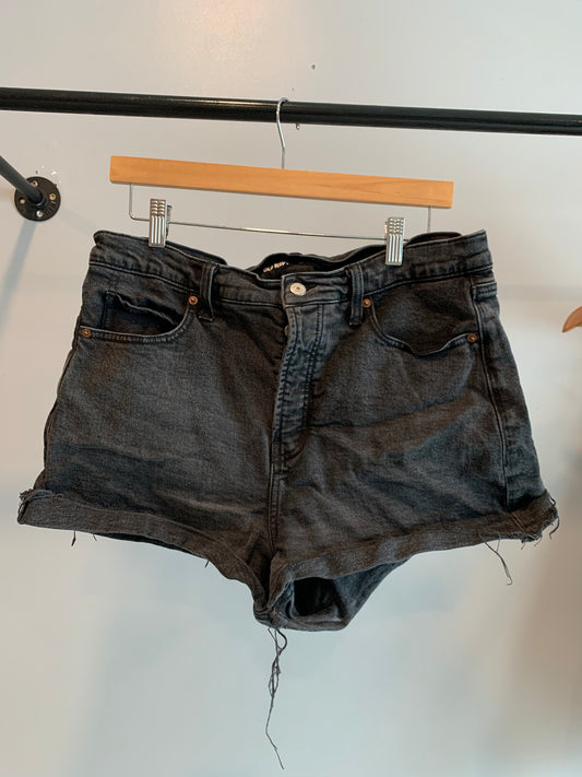Black Distressed Jean Shorts