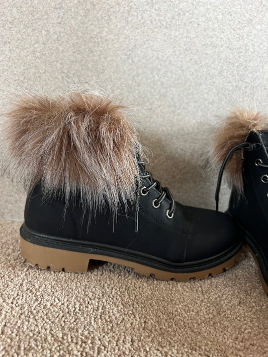 Black Fuzzy Boots