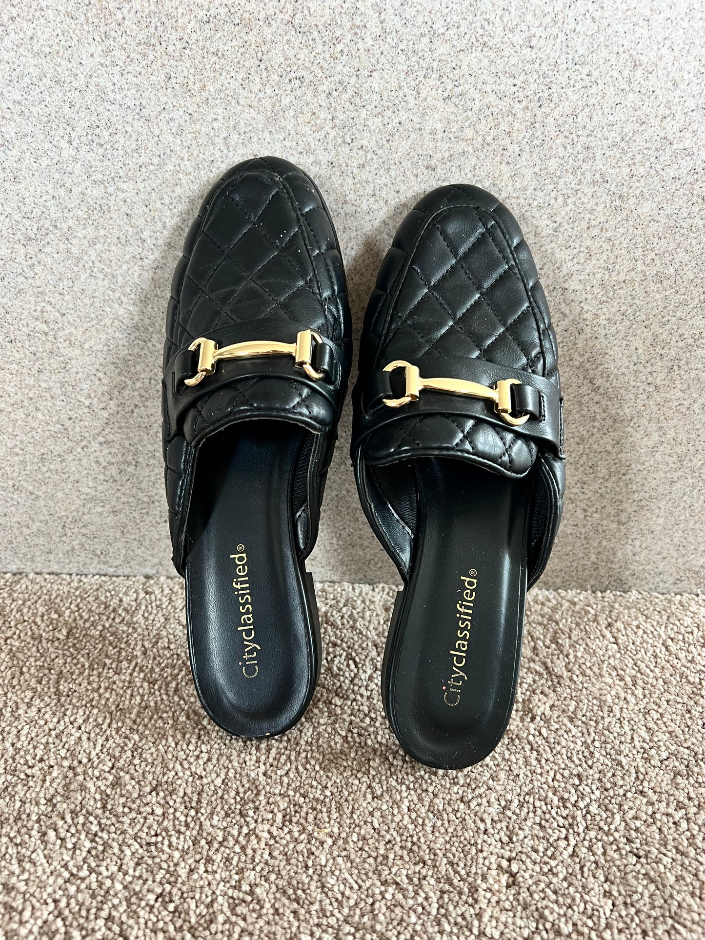Black Buckle Slides