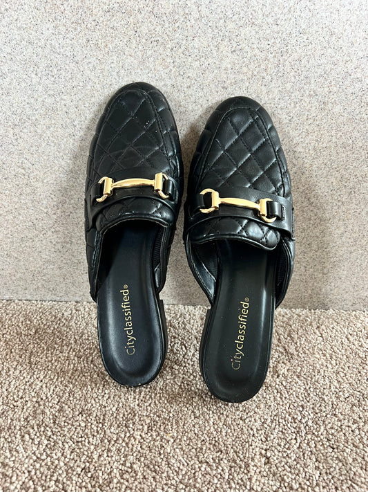 Black Buckle Slides