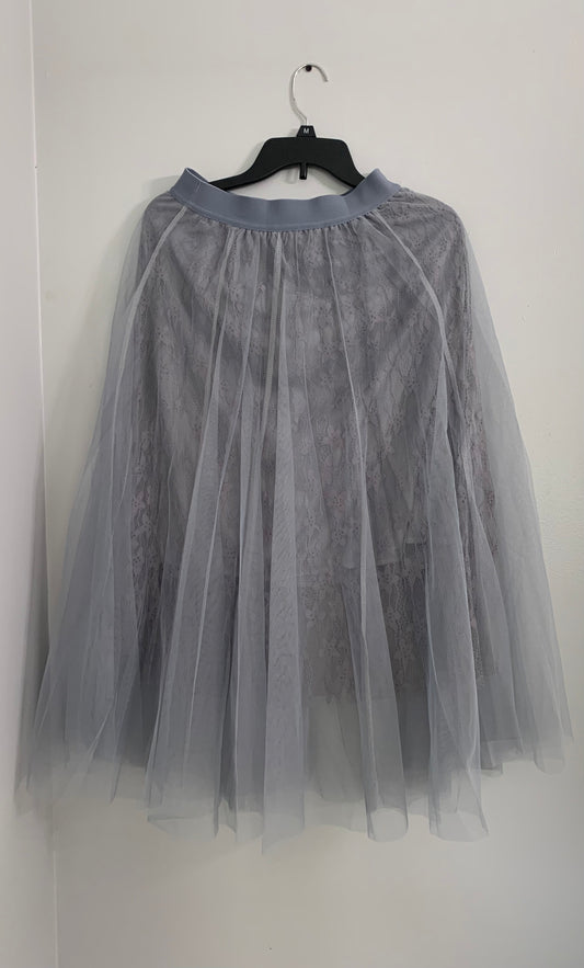 Grey Floral Skirt